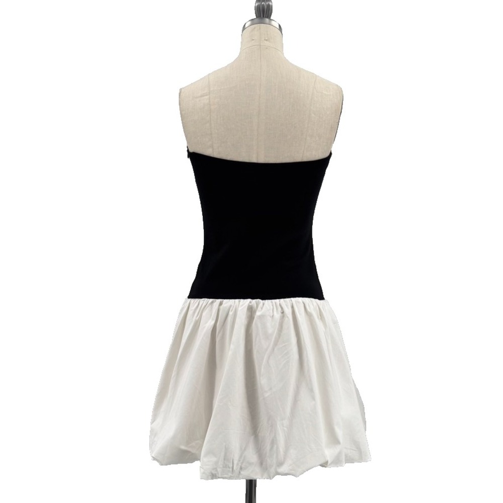 Camila Coelho Dress S Black White Strapless Drop Waist Bubble Mini Cocktail - Picture 5 of 14
